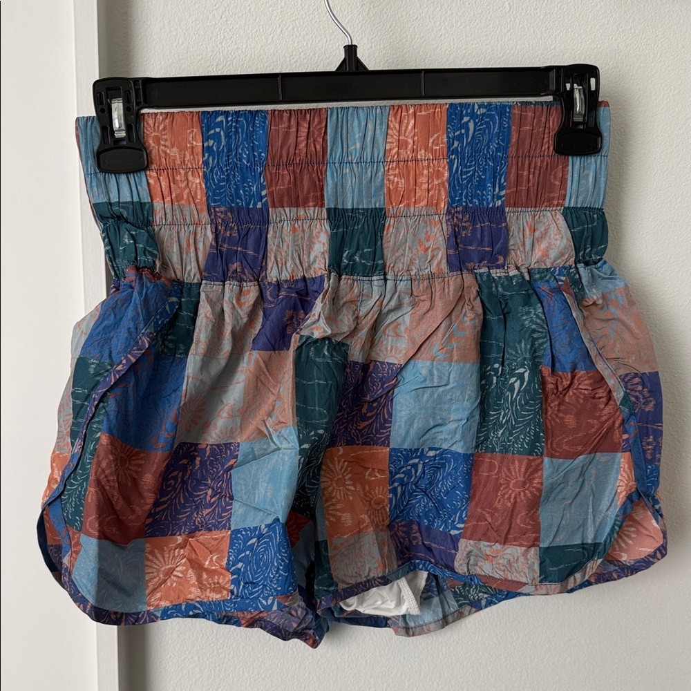 FP Movement by Free People Colorful High Waist Patchwork Shorts